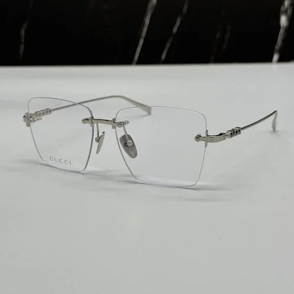 NEW GUCCI EYEGLASSES SILVER WOMEN EYEWEAR GUCCI GG1938O 002 - Picture 2 of 10